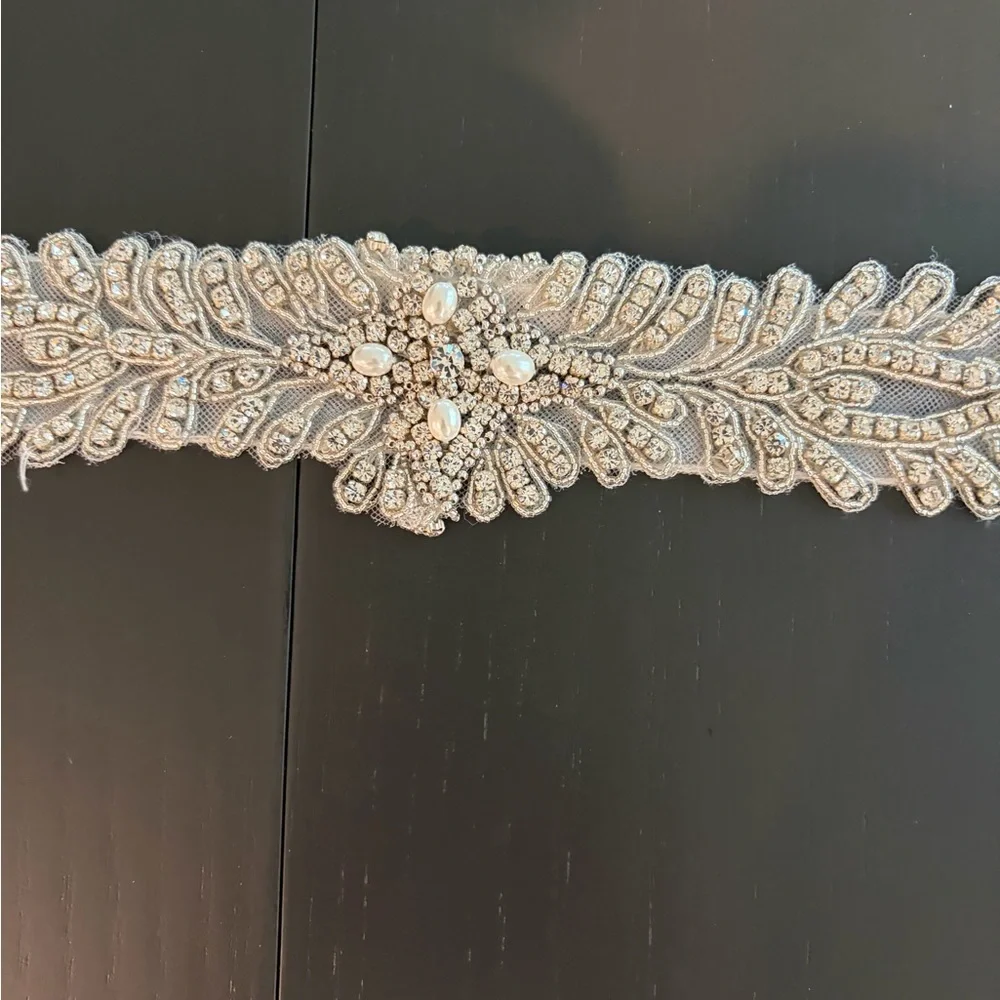 Beaded and crystal handmade belt for weddings or fancy occasion